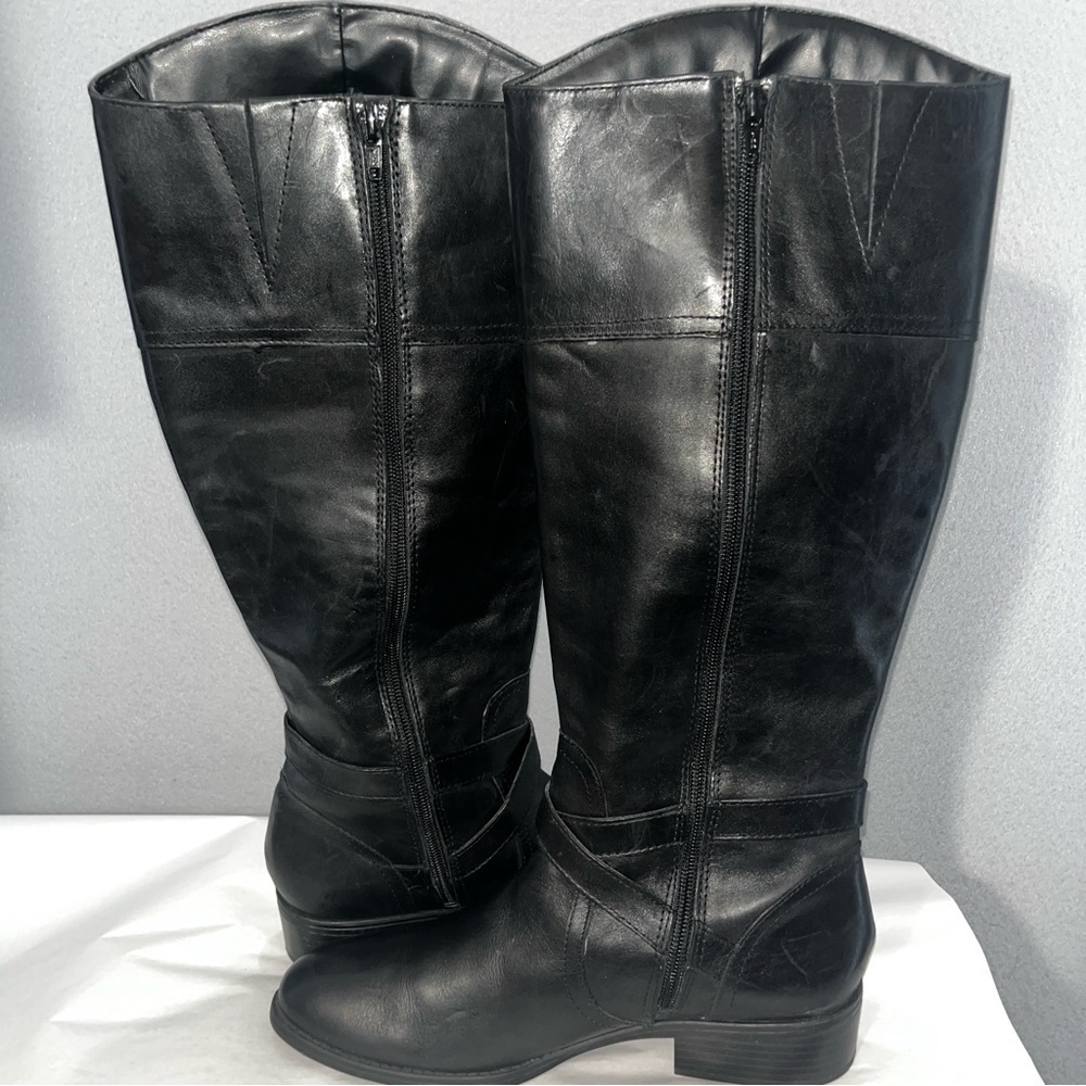 Lauren Ralph Lauren Menna Riding boot Black Leather horsebit chain detail - Picture 4 of 12